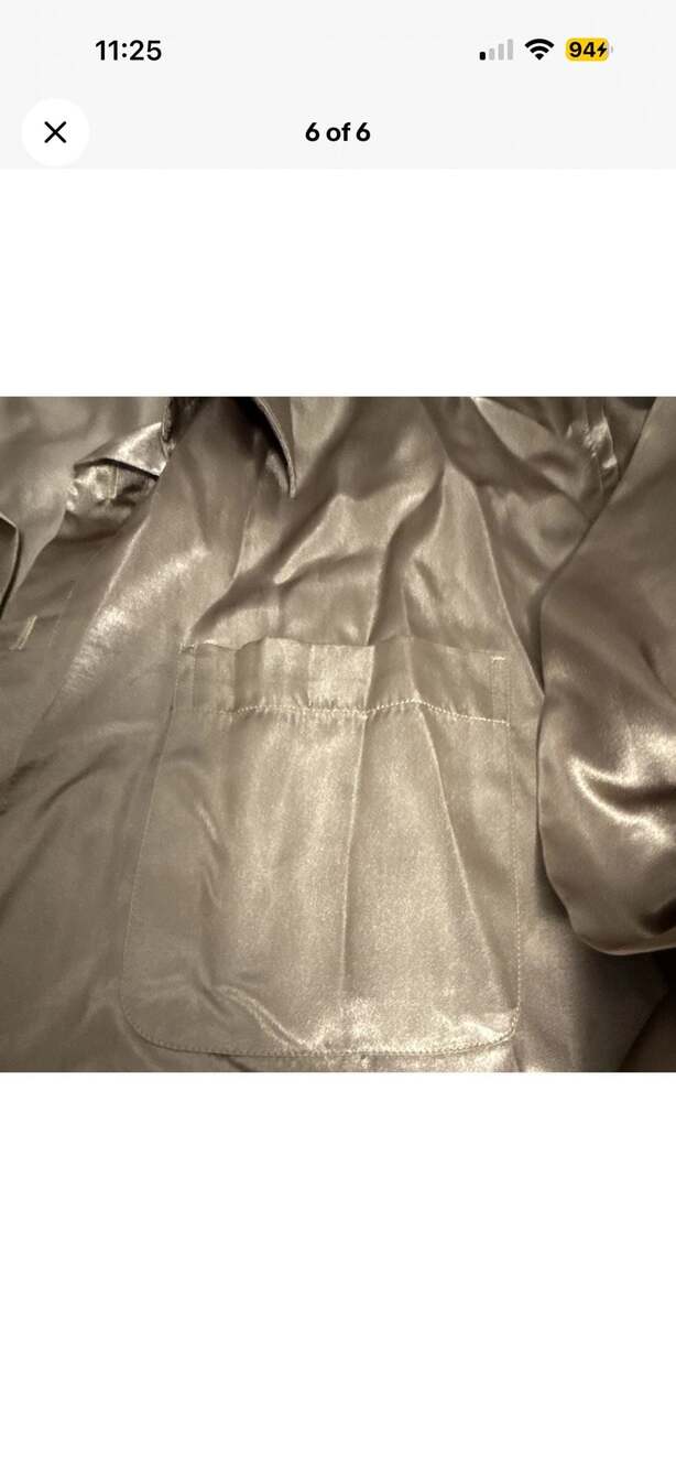 Gian Mario Metallic Satin Button-Up Shirt, Size XL